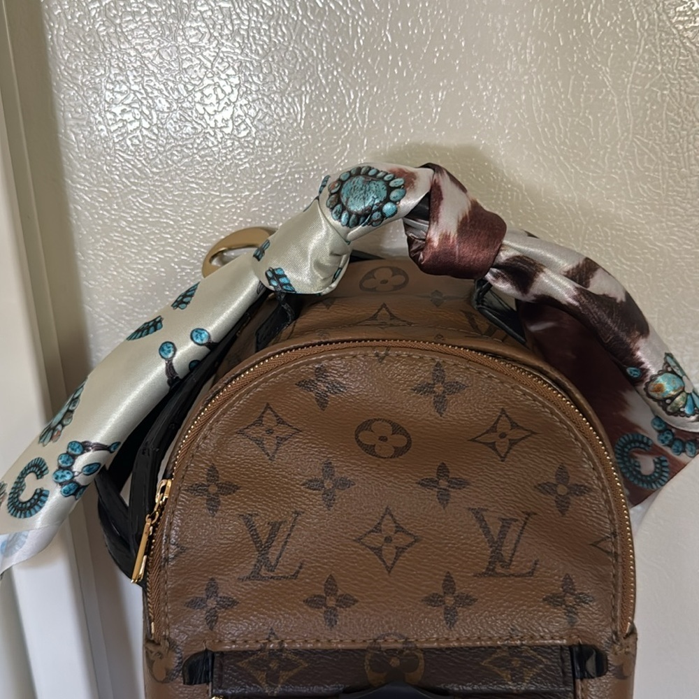 1x SIDED THIN Turquoise Brown cow animal western theme MINI wrist ascot SCARF